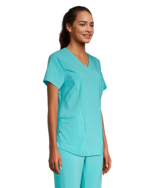 Scrubletics Women's VNeck Curved Hem Scrub Top Marks