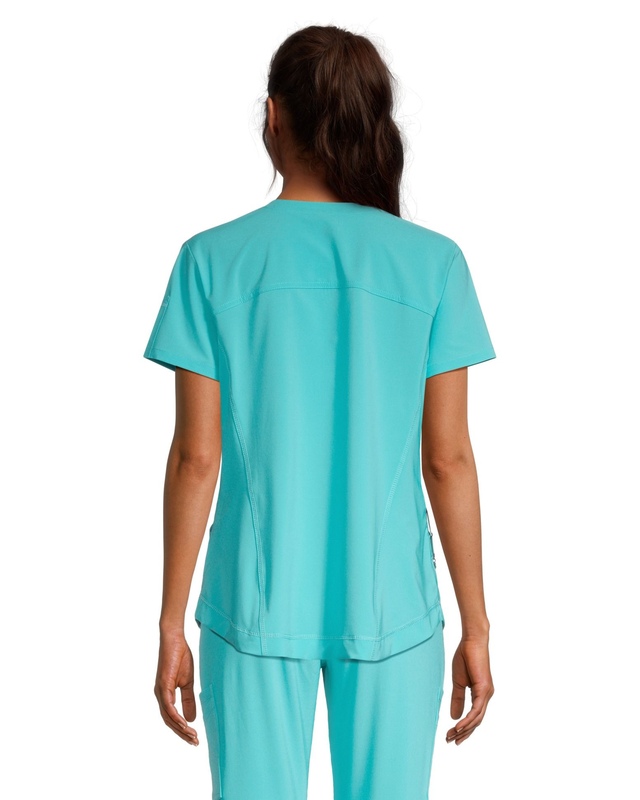 Scrubletics Women's VNeck Curved Hem Scrub Top Marks