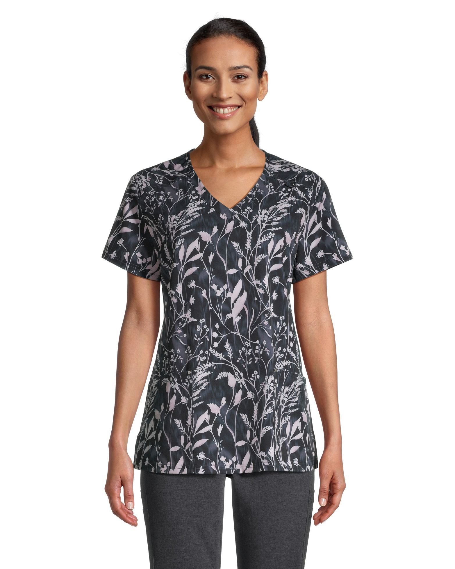 Womens print scrub tops on sale cheap