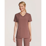 Scrubletics Women's 2-Pocket V-Neck Athletic Scrub Top Front_Flat