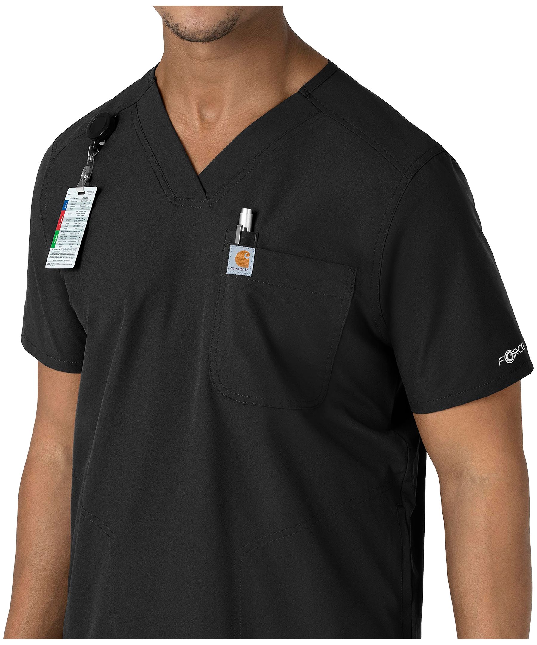 Haut d'uniforme médical de coupe moderne à encolure en V pour hommes, Force, Carhartt