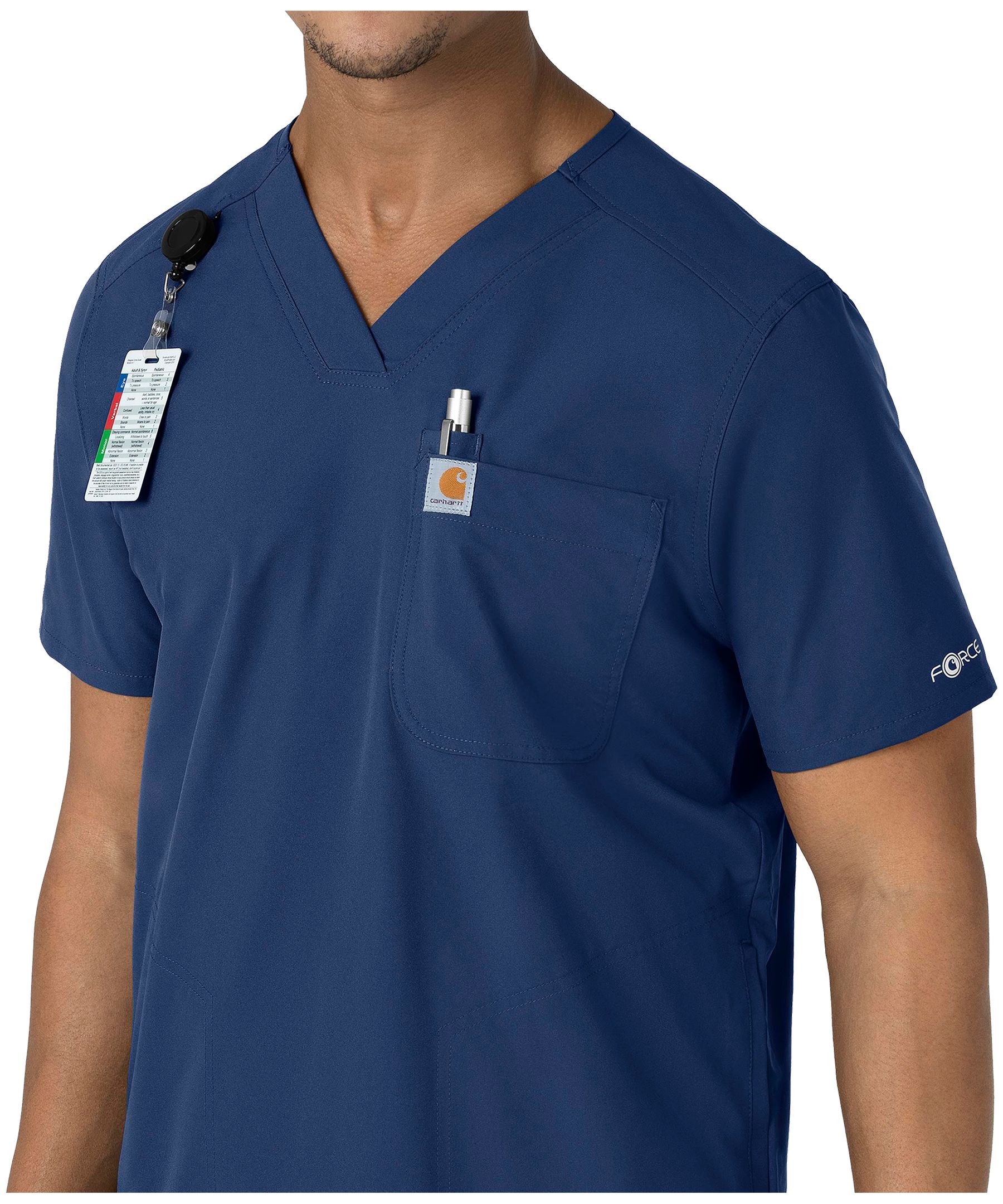 Haut d'uniforme médical de coupe moderne à encolure en V pour hommes, Force, Carhartt