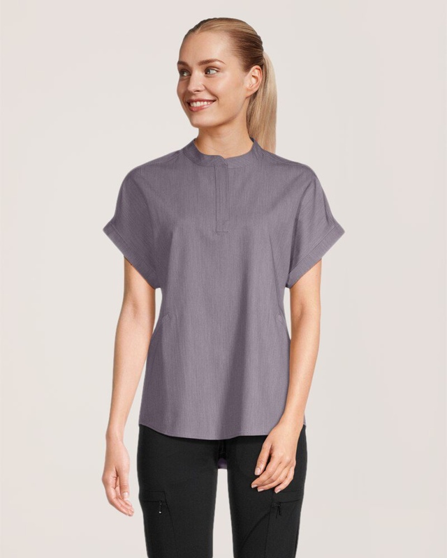 Haut d'uniforme médical extensible dans 4 sens avec col mandarin pour femmes, Health Pro