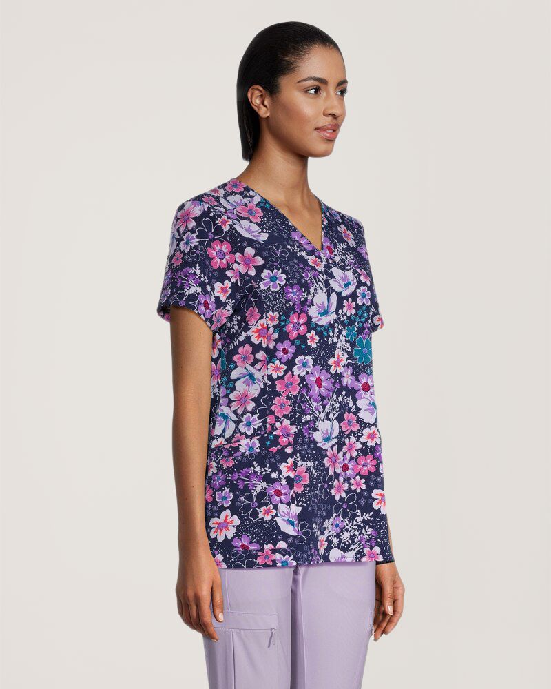 Haut d'uniforme médical à coutures princesse pour femmes, Showers Garden, Health Pro