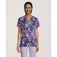 Haut d'uniforme médical à coutures princesse pour femmes, Showers Garden, Health Pro Front_Flat
