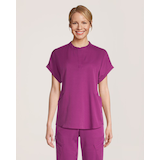 Health Pro Women's Y-Neck 4 Way Stretch Scrub Top Front_Flat