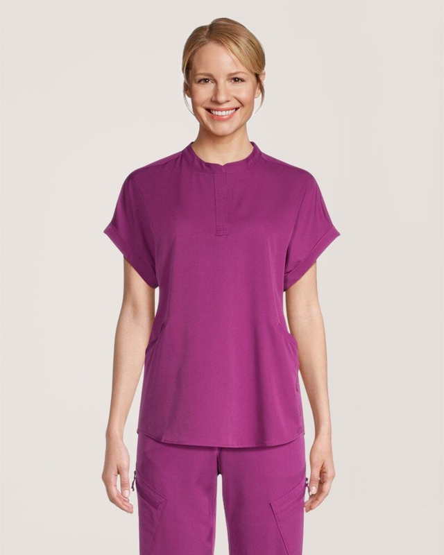 Health Pro Women's Y-Neck 4 Way Stretch Scrub Top