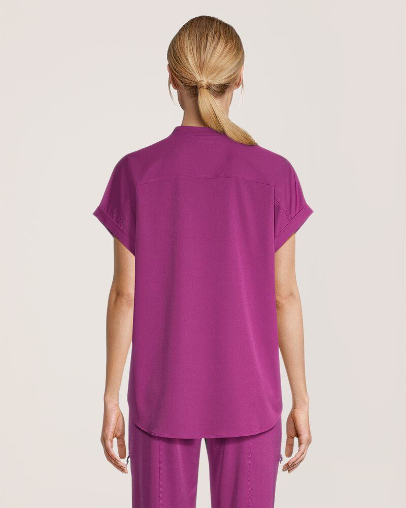 Health Pro Women's Y-Neck 4 Way Stretch Scrub Top