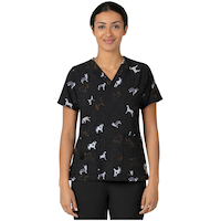 Haut d'uniforme médical imprimé pour femmes, Cross Flex, Force, Carhartt Front_Flat