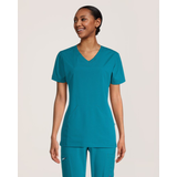 Scrubletics Women's Kangaroo Pocket V Neck Scrub Top Front_Flat