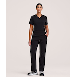 Pantalon d'uniforme médical cargo à taille yoga pour femmes, Scrubletics Front_Flat