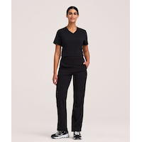Pantalon d'uniforme médical cargo à taille yoga pour femmes, Scrubletics Front_Flat