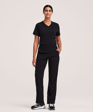 Scrubletics Women's Yoga Waist Cargo Scrub Pants