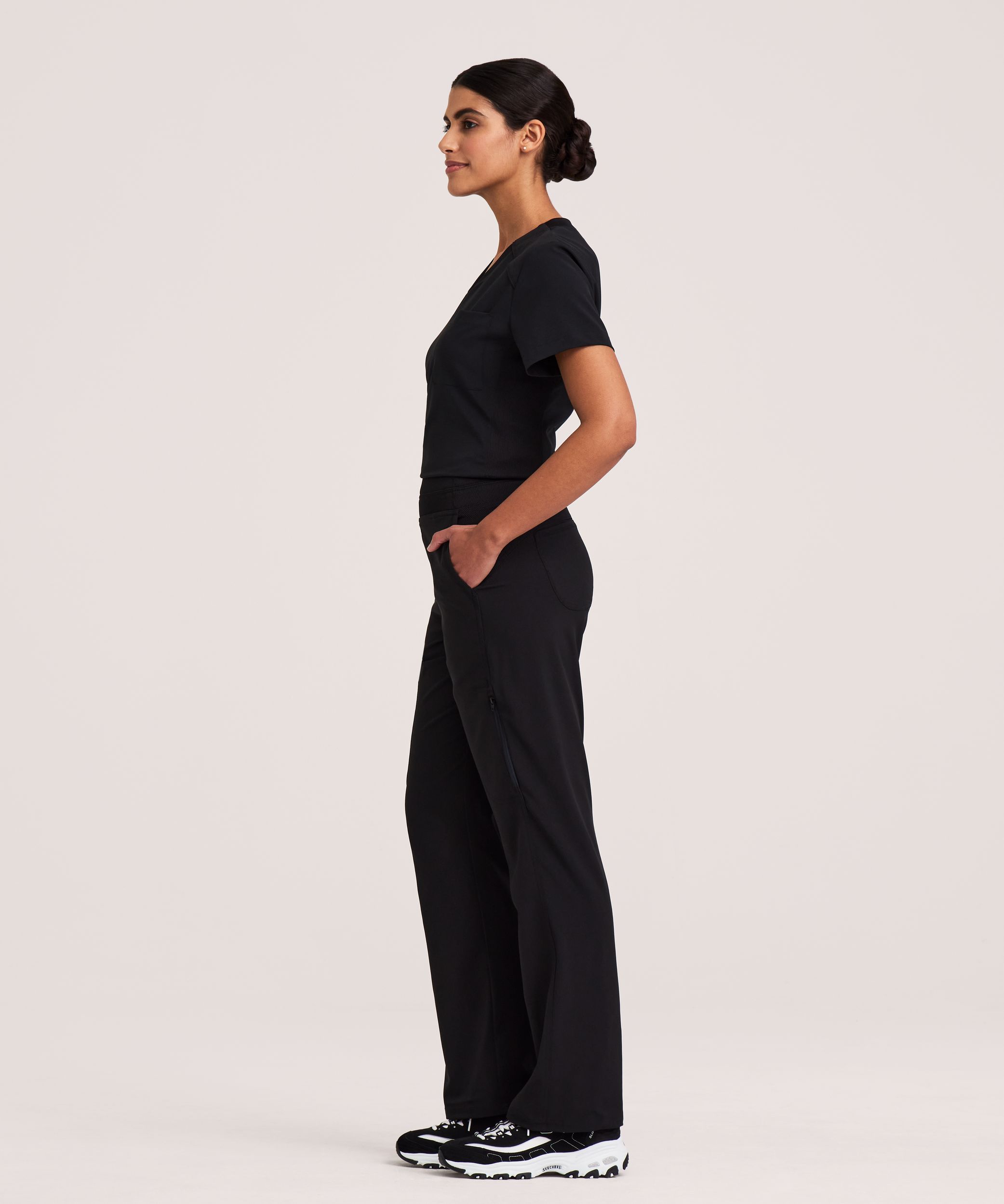 Pantalon d'uniforme médical cargo à taille yoga pour femmes, Scrubletics