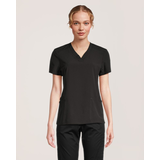 Scrubletics Women's V Neck Knit Panel Scrub Top Front_Flat