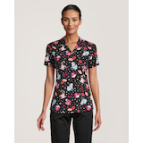 Haut d'uniforme médical de Health Pro à encolure en V avec imprimé pour femmes Front_Flat