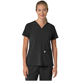 Carhartt Women's Cross Flex Modern Fit Scrub Top Front_Flat