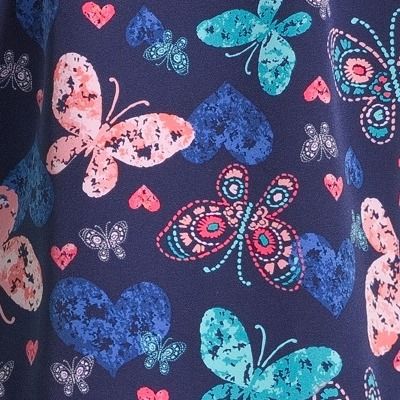 Haut d'uniforme médical à encolure en V pour femmes, Butterfly Stamps, Health Pro