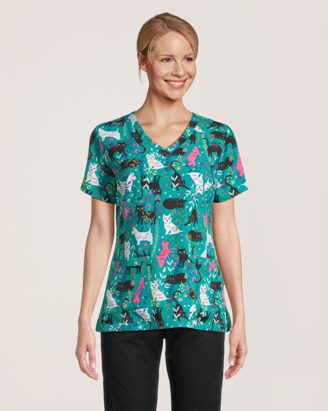 Health Pro Women's 4-Way Stretch V Neck Scrub Top