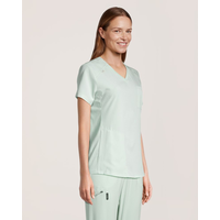 Scrubletics Women's V-Neck Chest Pocket Scrub Top Front_Angled_Right