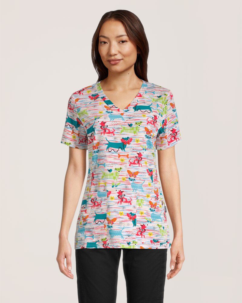 Haut d’uniforme médical à encolure en V pour femmes, Health Pro