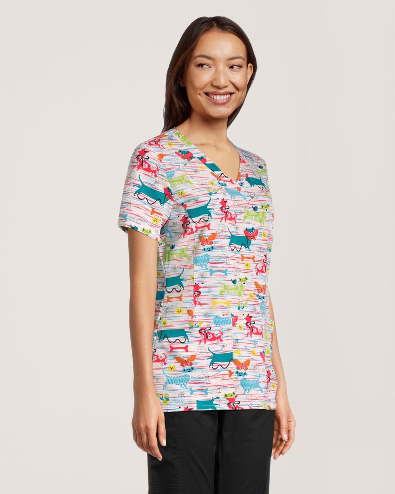 Haut d’uniforme médical à encolure en V pour femmes, Health Pro