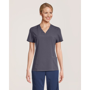 Scrubletics Women's V Neck Knit Panel Scrub Top