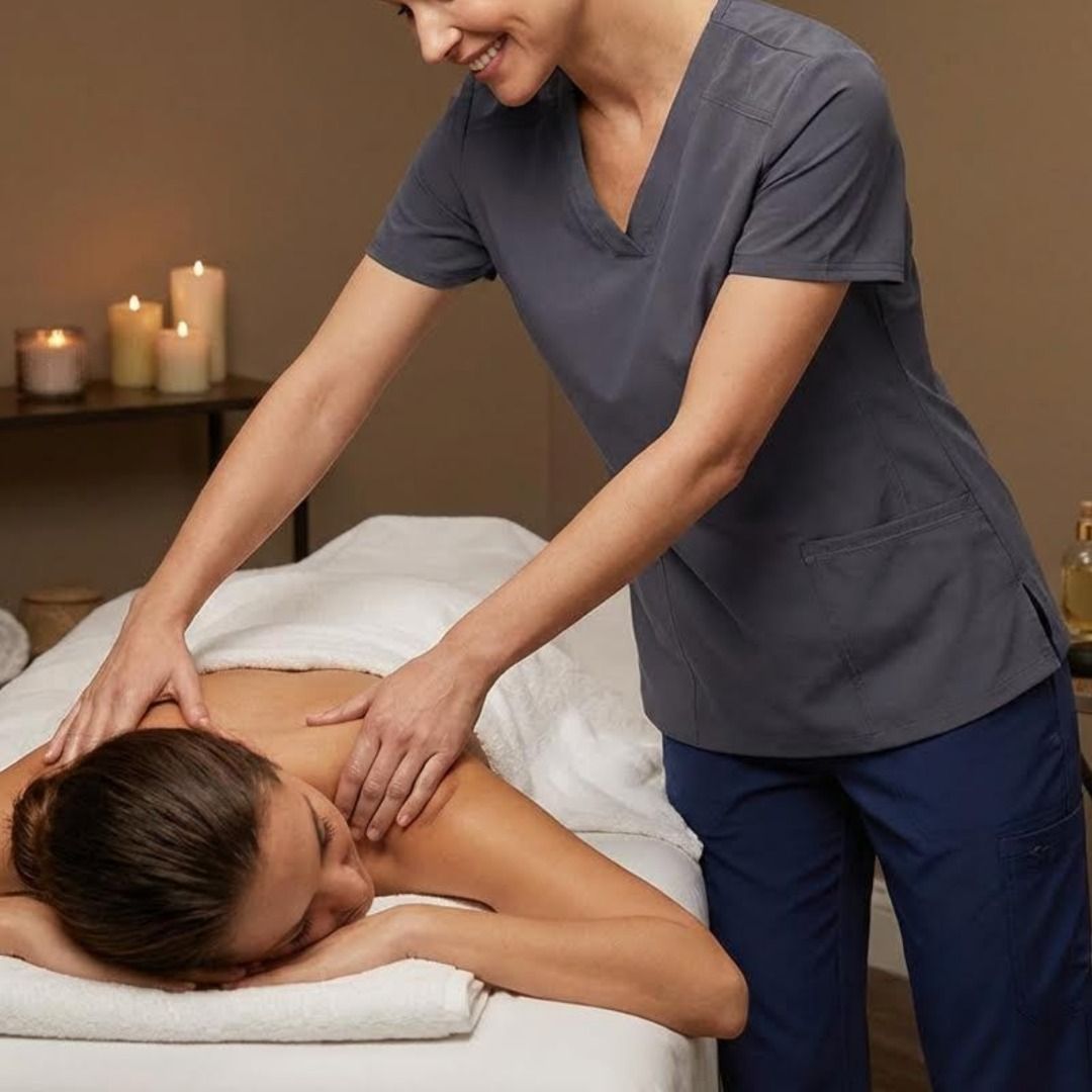 Scrubletics Women's V Neck Knit Panel Scrub Top