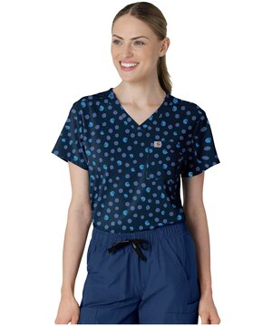 Carhartt Women's Cross Flex Print Scrub Top