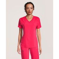 Scrubletics Women's V Neck Chest Pocket Scrub Top Front_Flat