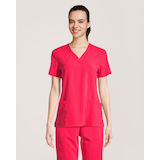 Haut d’uniforme médical à panneaux en tricot pour femmes, Scrubletics Front_Flat