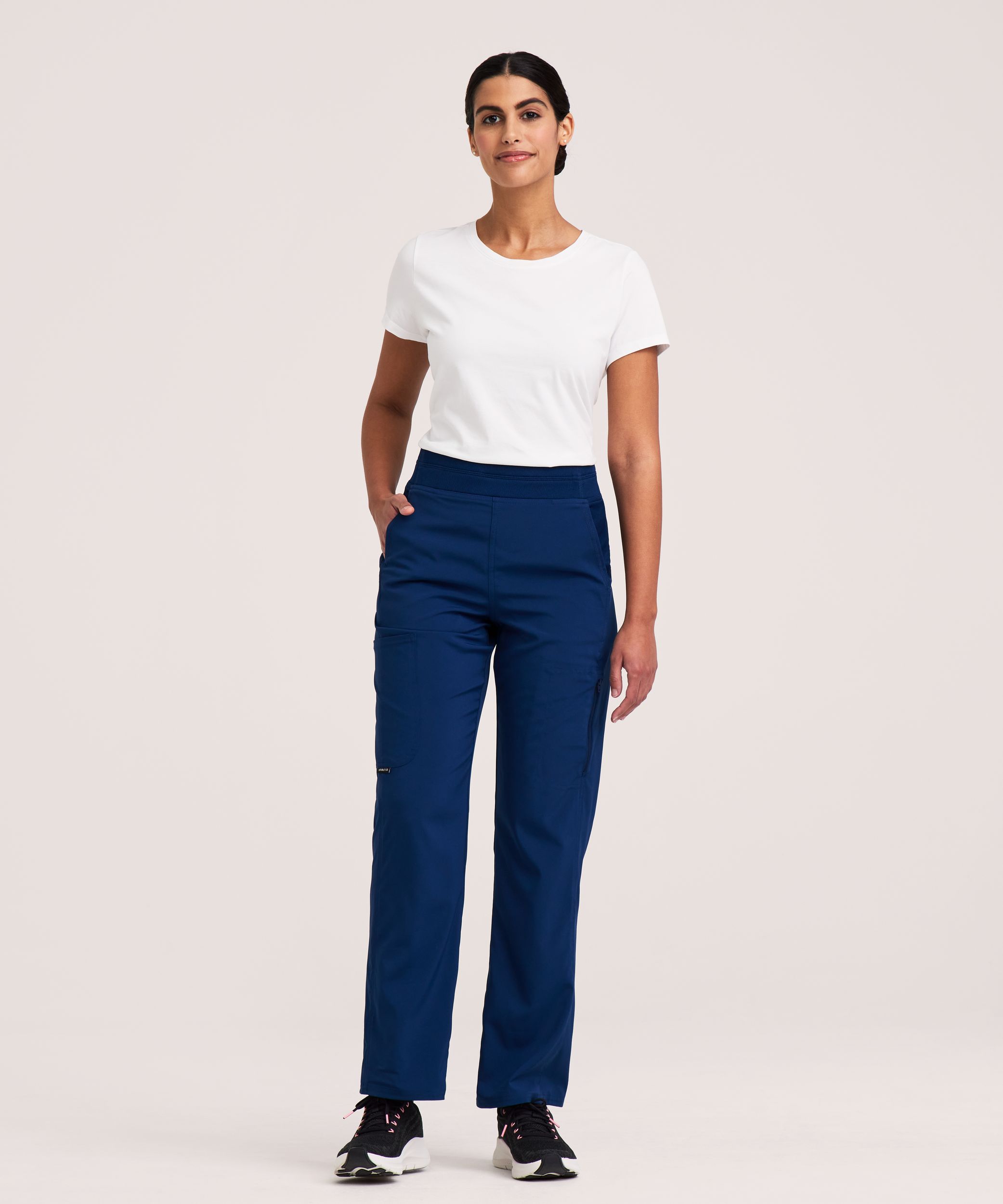 Pantalon d'uniforme médical cargo à taille yoga pour femmes, Scrubletics