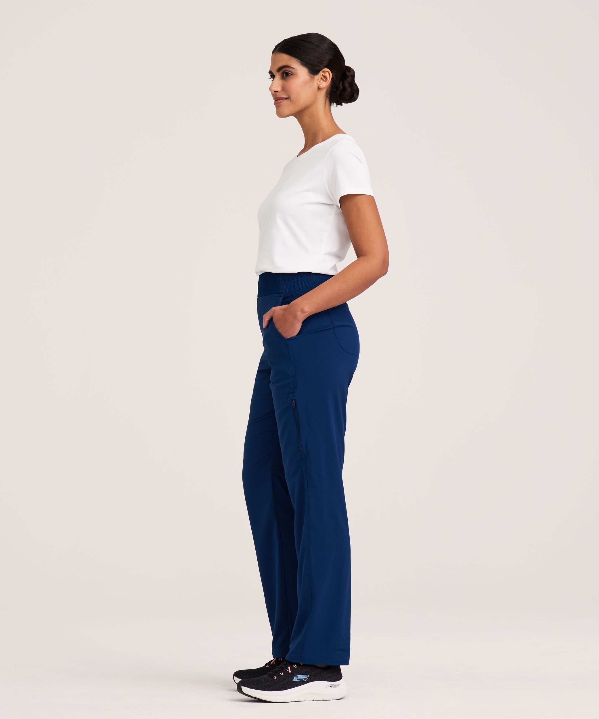 Pantalon d'uniforme médical cargo à taille yoga pour femmes, Scrubletics