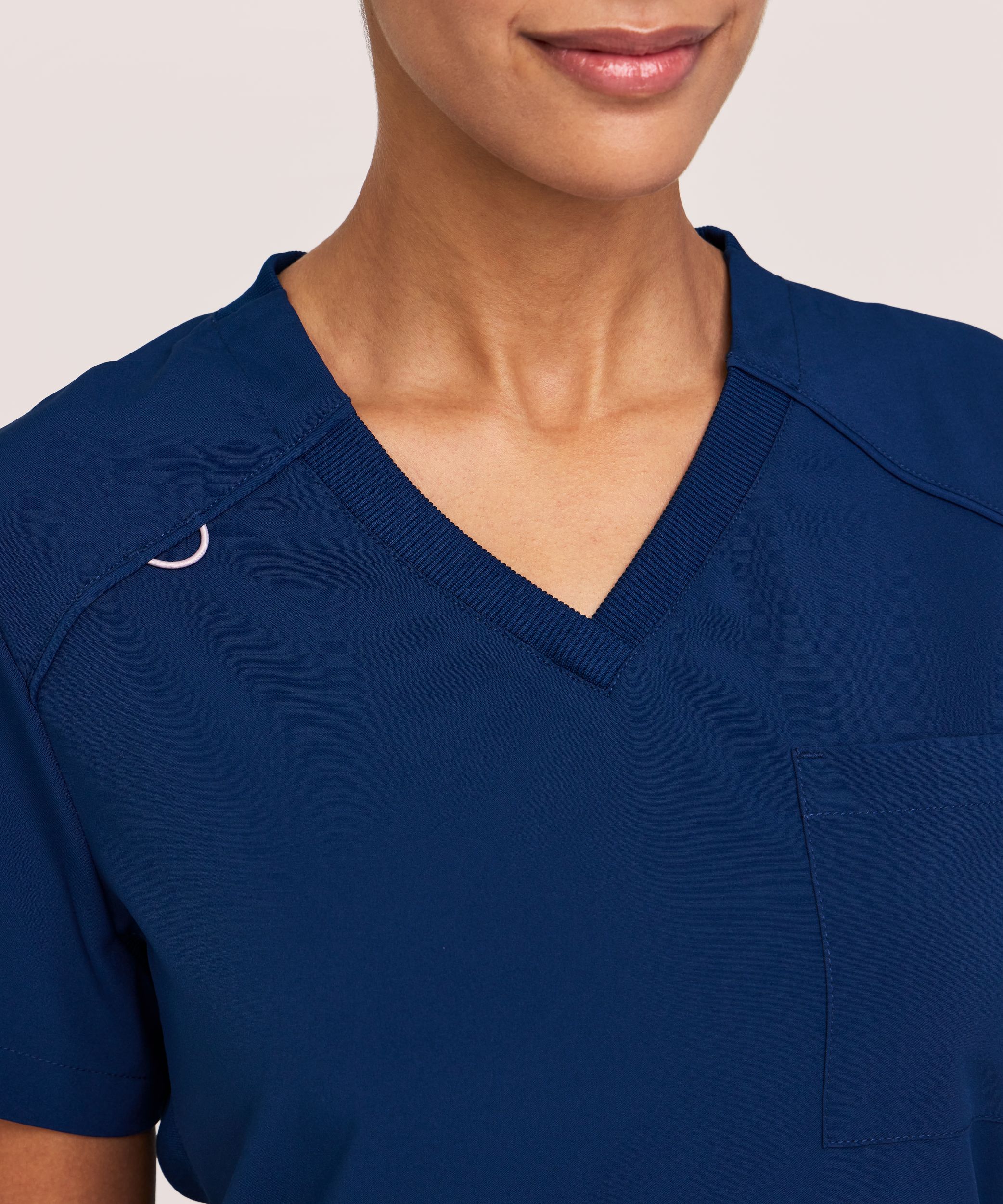 Scrubletics Women's V Neck Chest Pocket Scrub Top