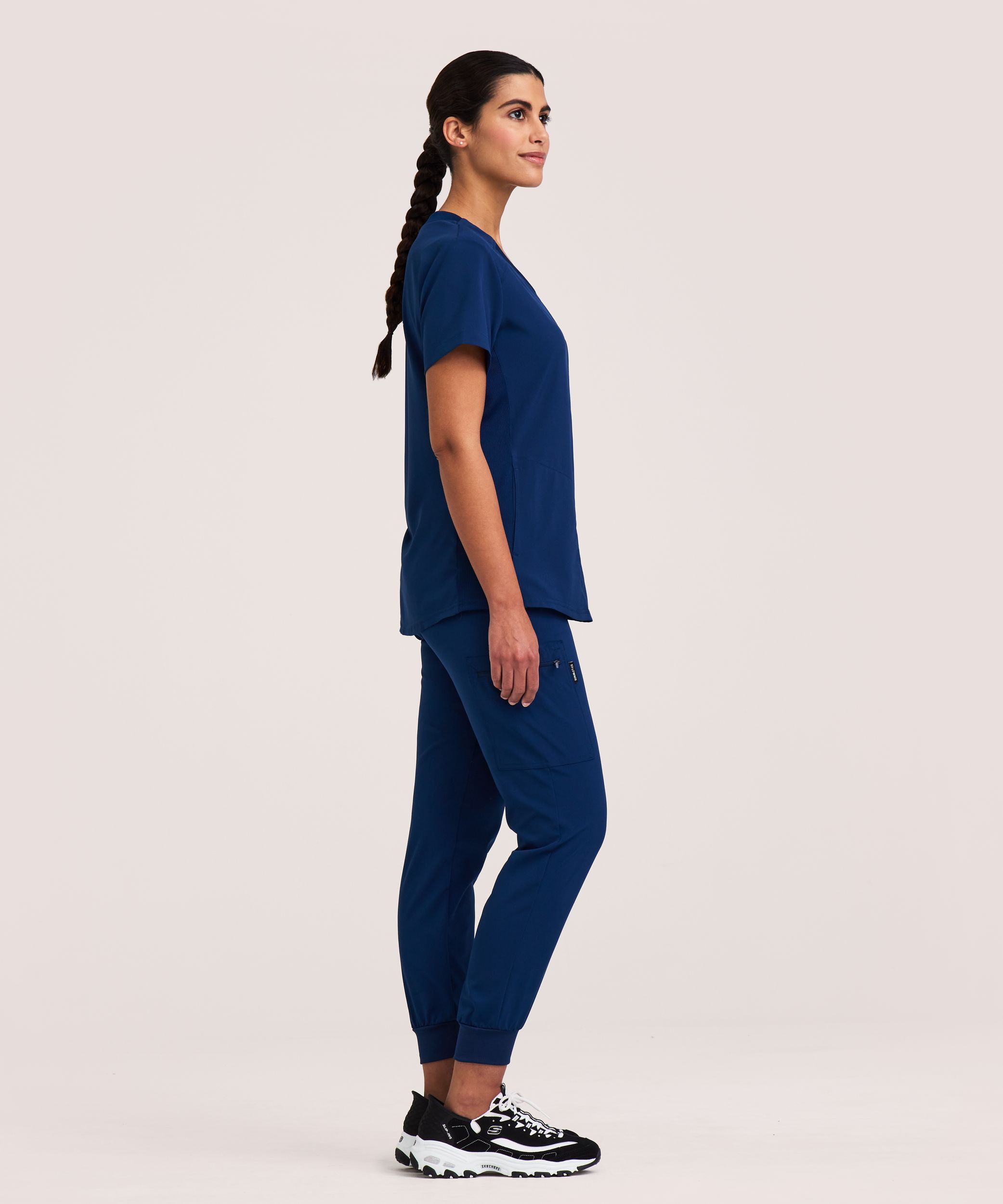 Scrubletics Women's V Neck Chest Pocket Scrub Top