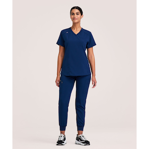 Scrubletics Women's V Neck Chest Pocket Scrub Top