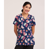 Haut d'uniforme médical à encolure en V pour femmes, Health Pro Front_Flat