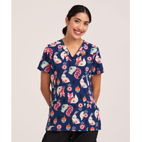 Haut d'uniforme médical à encolure en V pour femmes, Health Pro Front_Flat