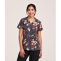 Haut d’uniforme médical à encolure en V pour femmes, Health Pro Front_Flat
