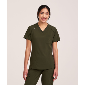 Scrubletics Women's V-Neck Chest Pocket Scrub Top