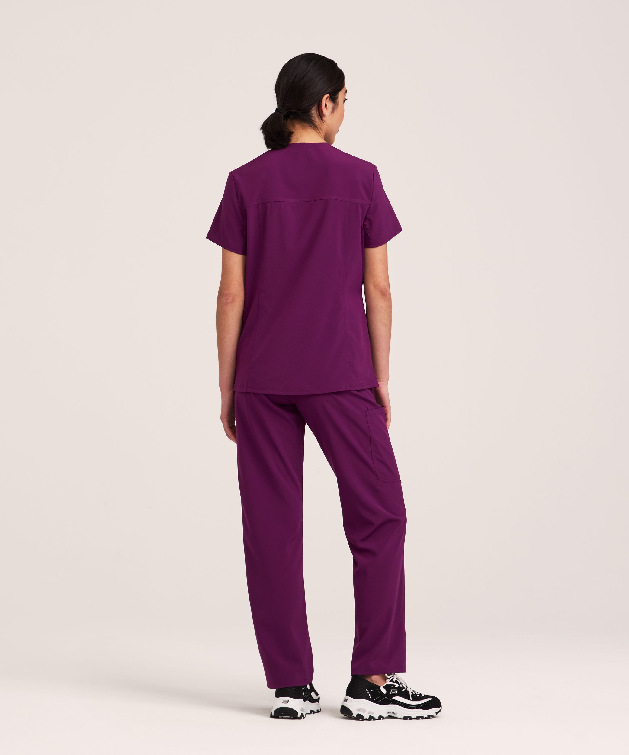 Scrubletics Women's V-Neck Knit Panel Scrub Top