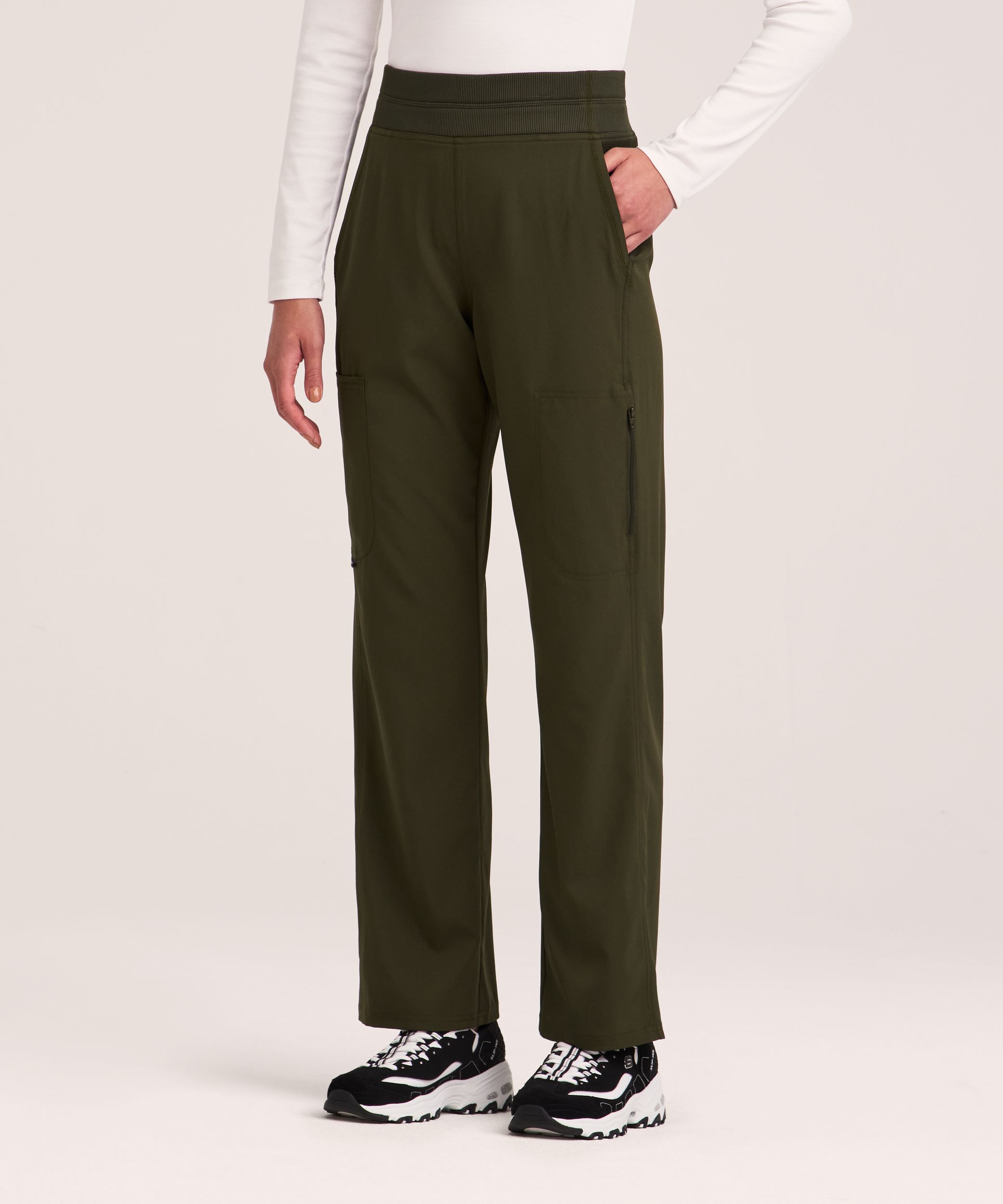 Pantalon d'uniforme médical cargo à taille yoga pour femmes, Scrubletics