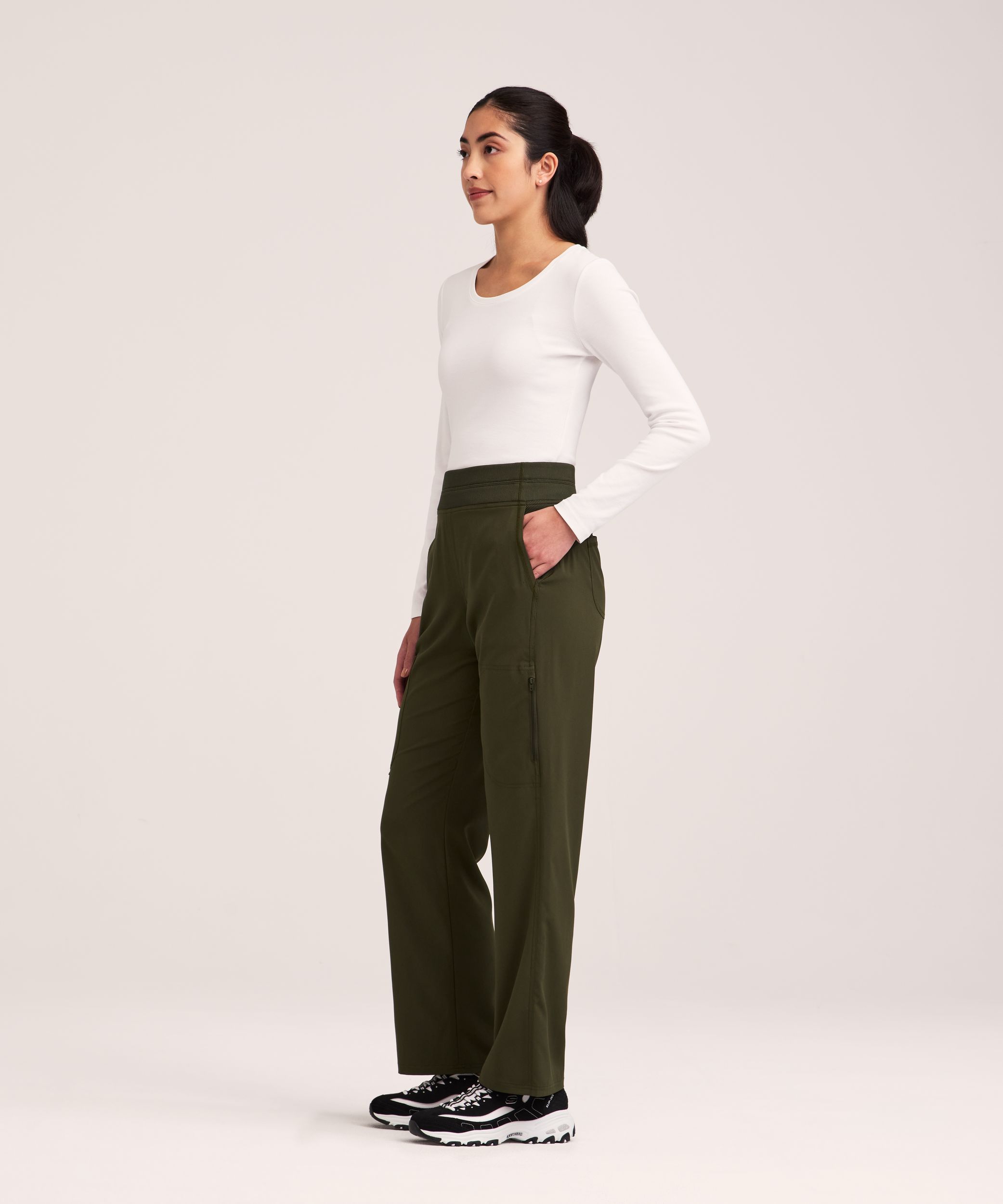 Pantalon d'uniforme médical cargo à taille yoga pour femmes, Scrubletics
