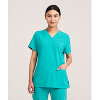 Haut d’uniforme médical à encolure en V pour femmes, Health Pro Front_Flat