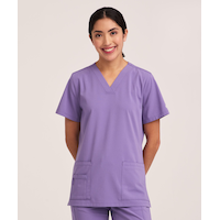 Health Pro Women's V-Neck Scrub Top Front_Flat