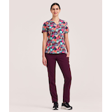 Haut d’uniforme médical à encolure en V pour femmes, Health Pro Front_Flat