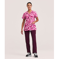 Health Pro Women's V-Neck Scrub Top Front_Flat