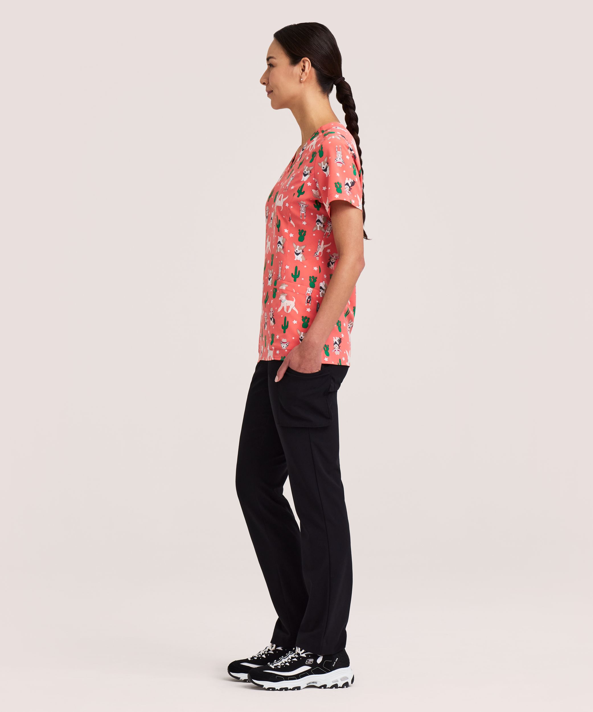 Haut d’uniforme médical à encolure en V pour femmes, Health Pro