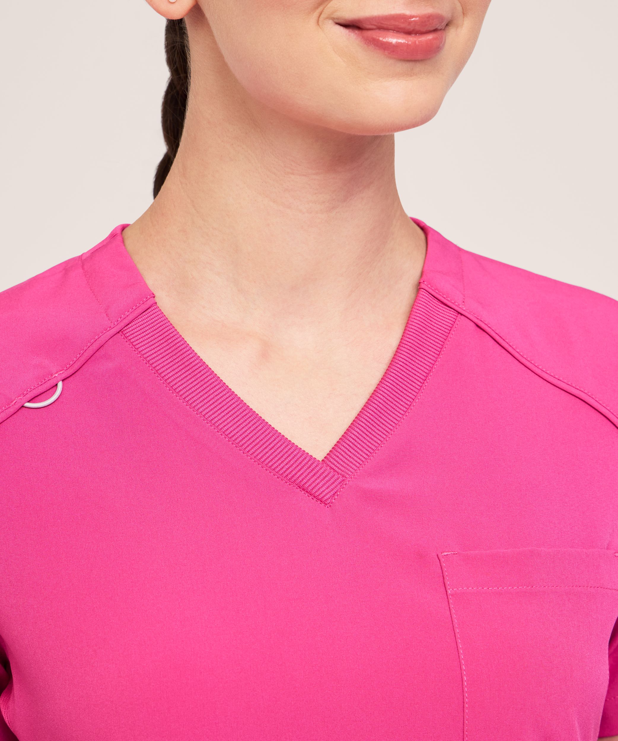 Scrubletics Women's V-Neck Chest Pocket Scrub Top