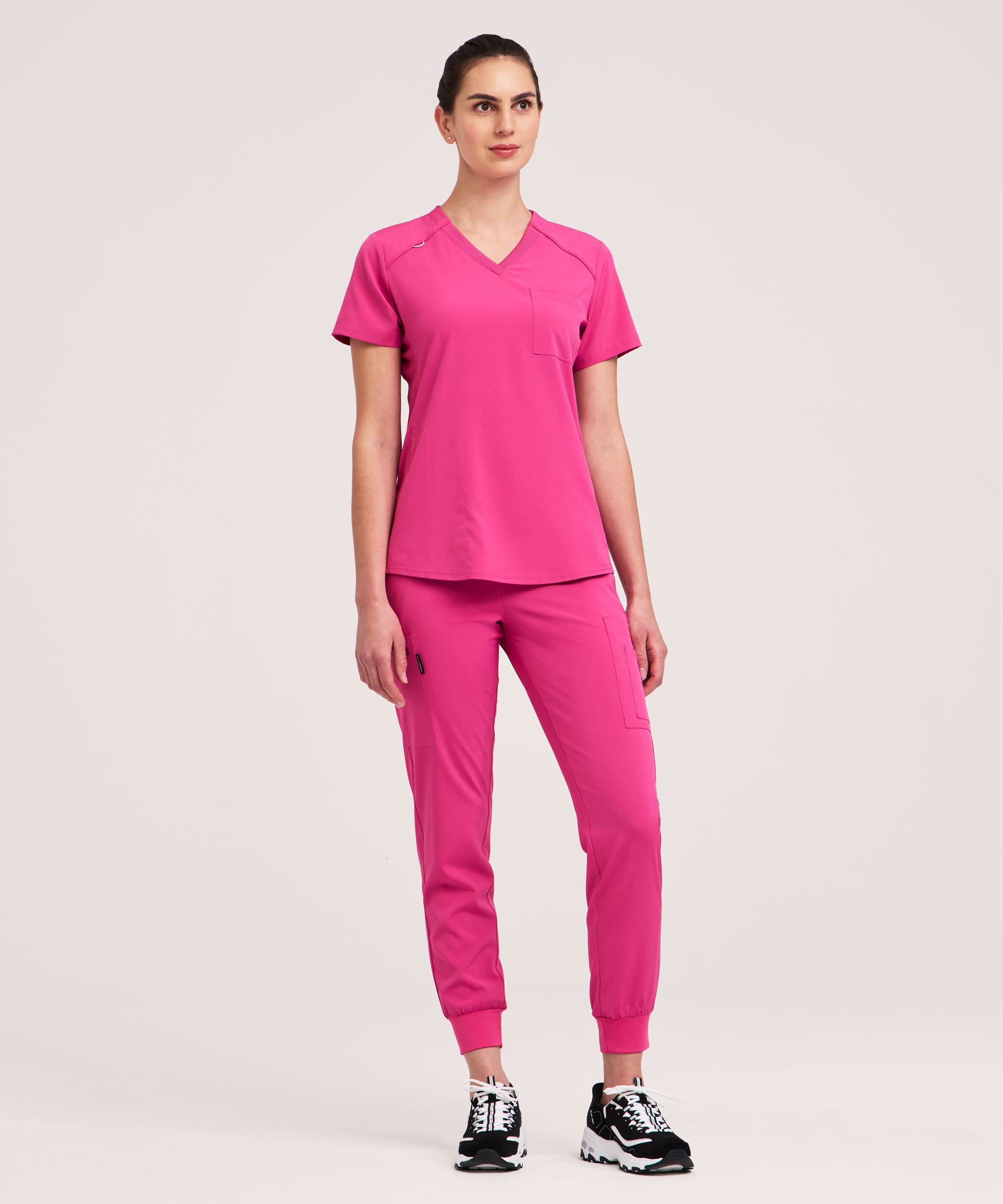 Scrubletics Women's V-Neck Chest Pocket Scrub Top